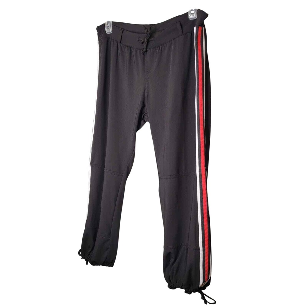 TurboWear Capris Women's Size M‎ Black Stretch Track Dance Gym y2k Athleisure